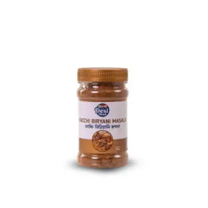 Jar of authentic Old Dhaka style Bangladeshi Kacchi Biryani masala blend for layered mutton and beef biryani