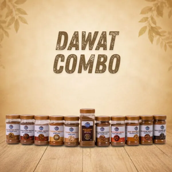 Desi Shad Bangladeshi Dawat feast spice combo bundle featuring authentic Biryani, Chicken Roast, and Shahi Garam Masala jars